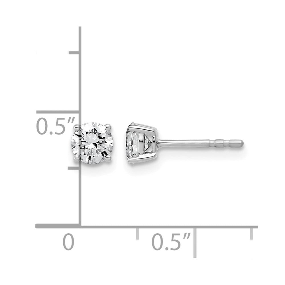 14kw 3/4ct Lab Grown Diamond VS+ F+ Round Complete Lightweight Earrings