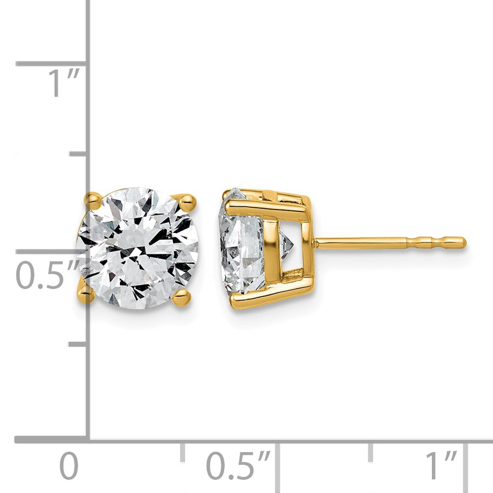 10ky 4ct Lab Grown Diamond VS+ F+ Round Complete Stud Earrings