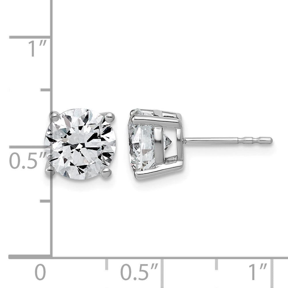 14kw 4ct Lab Grown Diamond VS+ F+ Round Complete Lightweight Earrings