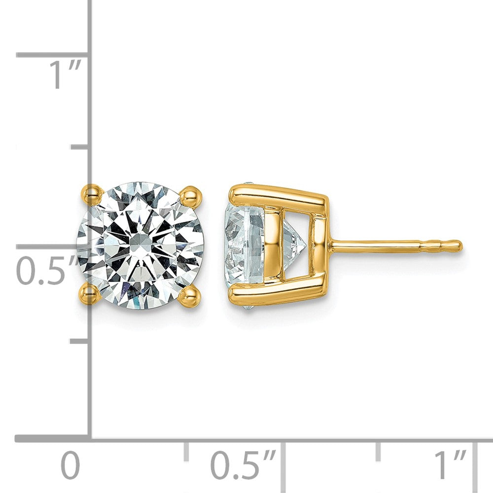 10ky 6ct Lab Grown Diamond VS+ F+ Round Complete Stud Earrings