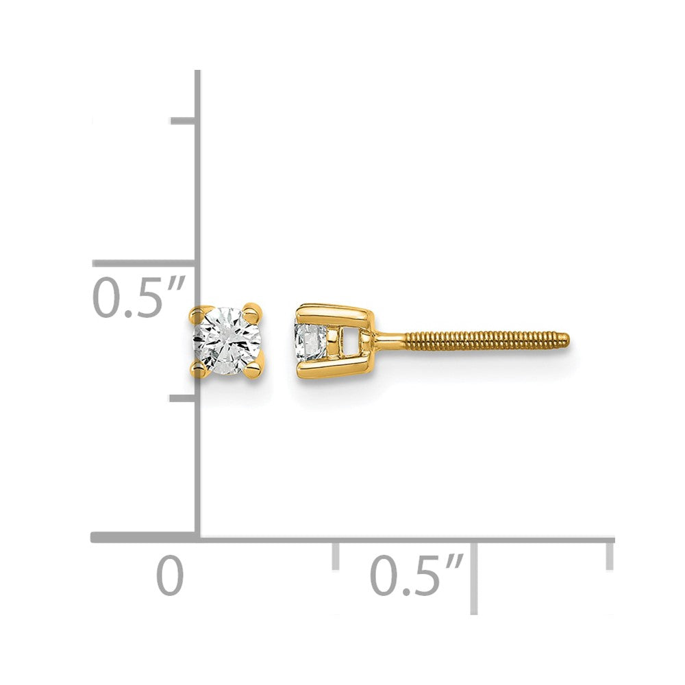 14ky 1/5ct Lab Grown Dia VS/SI+ G+ Comp Screwback Hvywght Earrings