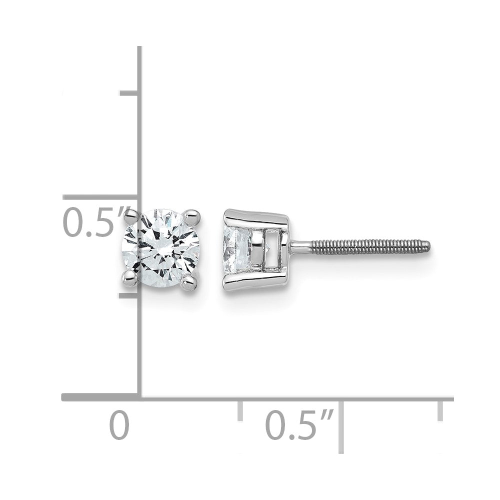 Plat 3/4ct Lab Grown Diamond VS+ F+ Round Complete Screwback Earrings
