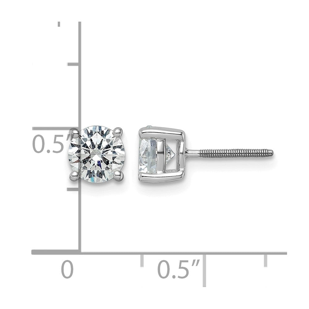 18kw 3ct Cert Lab Grown Diamond VS+ F+ Round Comp Screwback Earrings