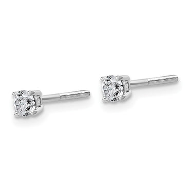 14kw 1/4ct Lab Grown Dia VS+ F+ Round Comp Ltwt Screwback Earrings