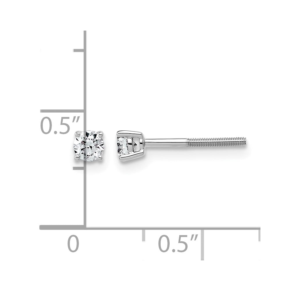 14kw 1/4ct Lab Grown Dia VS/SI+ G+ Round Comp Ltwt Screwback Earrings