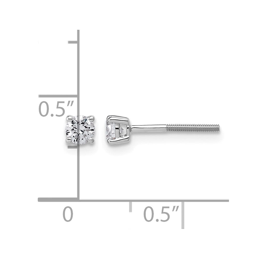 14kw 1/3ct Lab Grown Dia VS/SI+ G+ Round Comp Ltwt Screwback Earrings