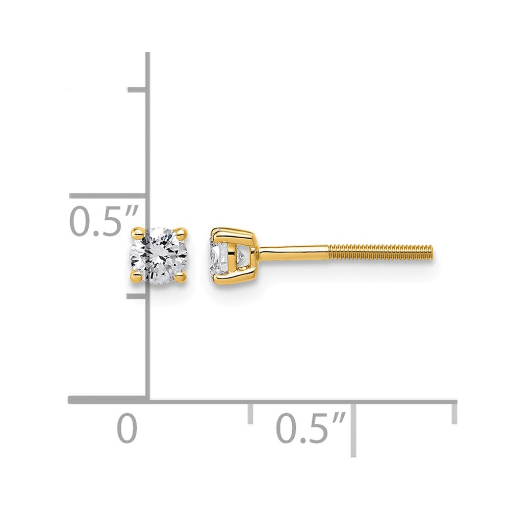14ky 1/3ct Lab Grown Dia VS+ F+ Round Comp Ltwt Screwback Earrings