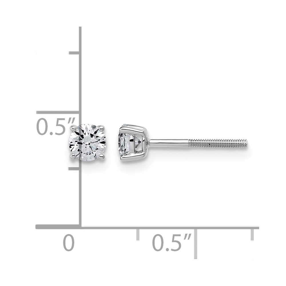 14kw 1/2ct Lab Grown Dia VS+ F+ Round Comp Ltwt Screwback Earrings