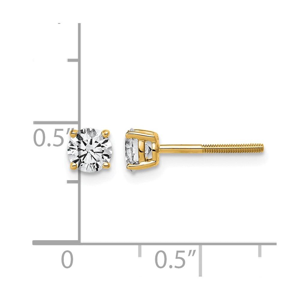 14ky 5/8ct Lab Grown Dia VS/SI+ G+ Comp Lightweight Screwback Earrings