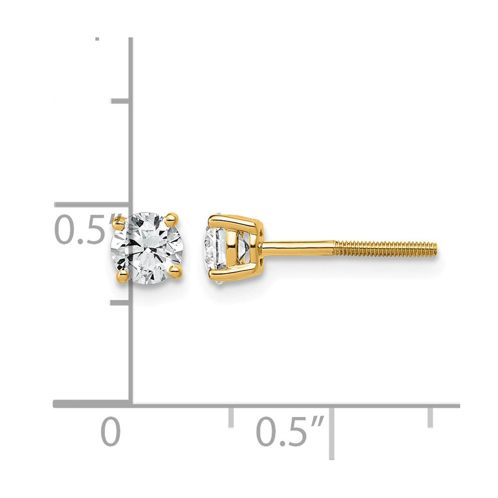 14ky 3/4ct Lab Grown Dia VS+ F+ Comp Lightweight Screwback Earrings