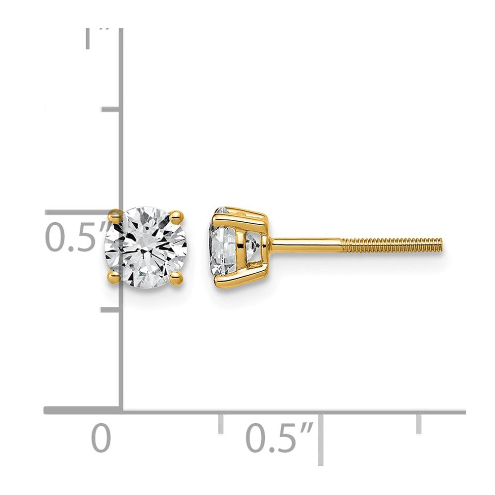 14ky 1ct Lab Grown Dia VS+ F+ Comp Lightweight Screwback Earrings