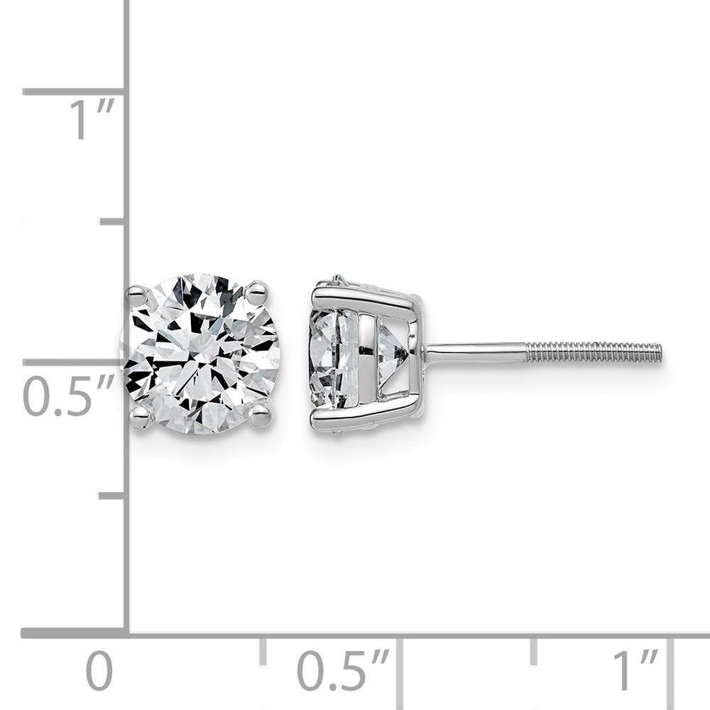 14kw 3ct Lab Grown Diamond VS/SI+ G+ Comp Lightweight Screwback Earrings