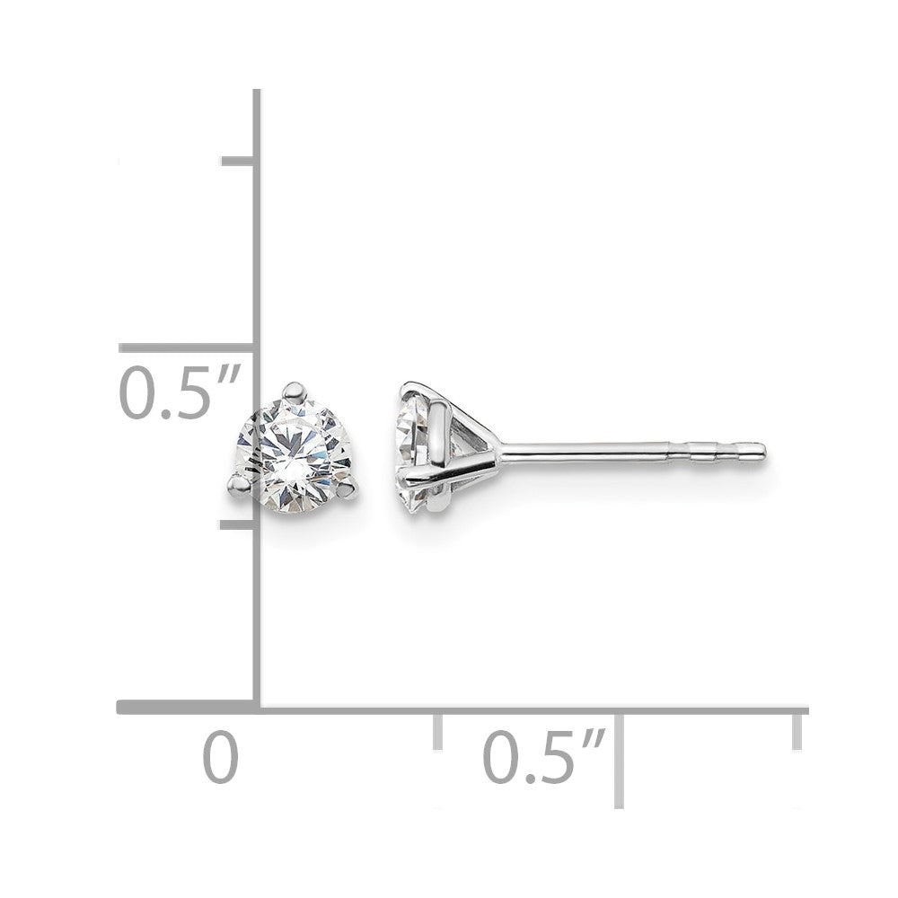 Platinum 1/2ct Cert Lab Grown Diamond VS+ F+ Round Comp Stud Earrings