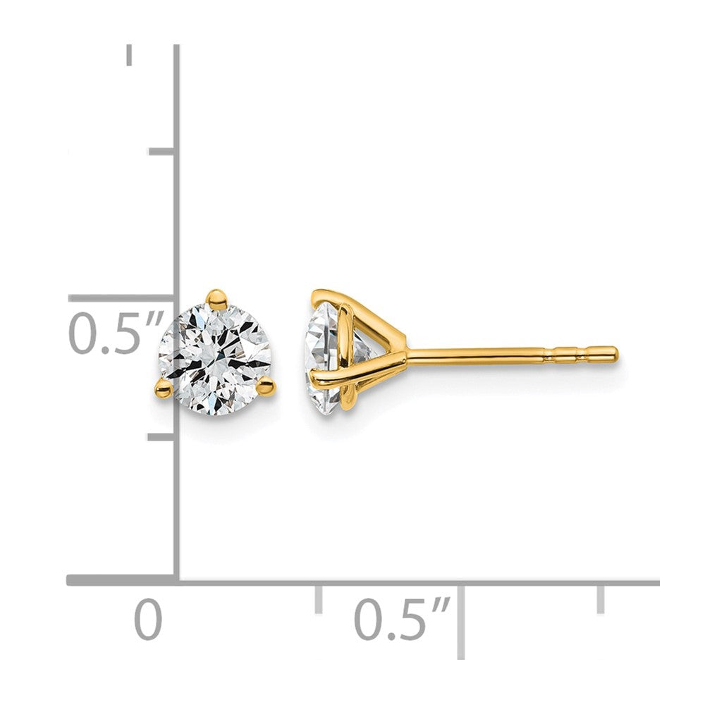 18ky 1ct Cert Lab Grown Diamond VS+ F+ Round Complete Stud Earrings