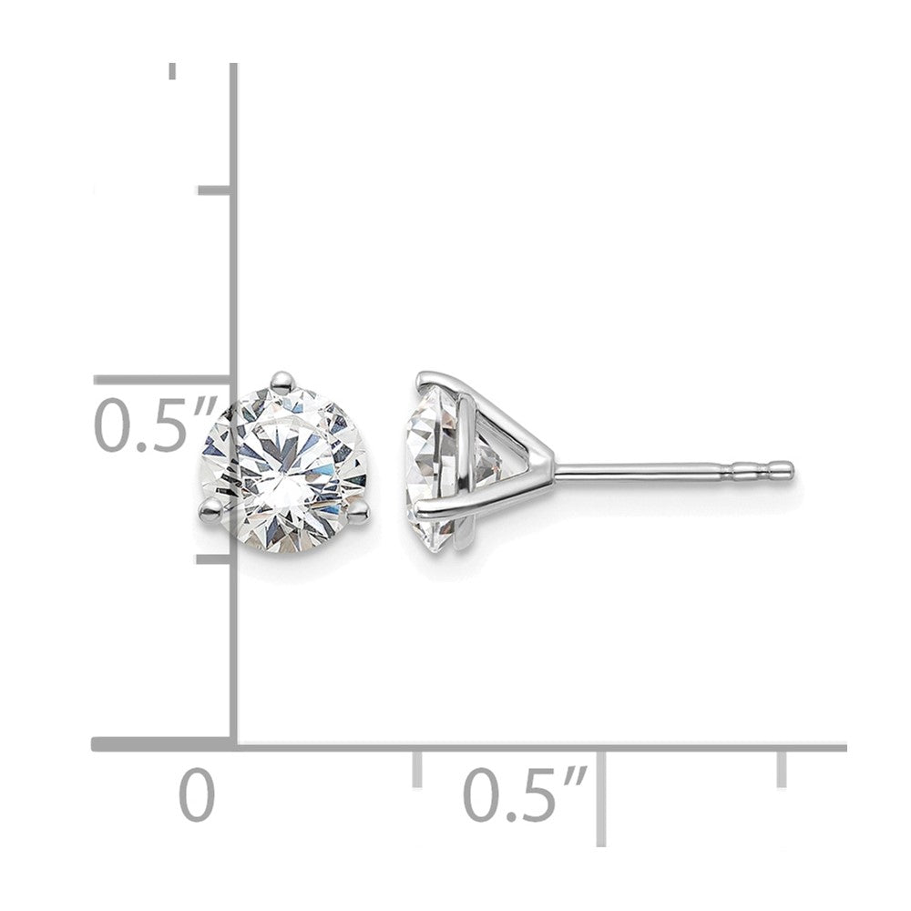 18kw 1 1/2ct Lab Grown Diamond VS+ F+ Round Complete Stud Earrings
