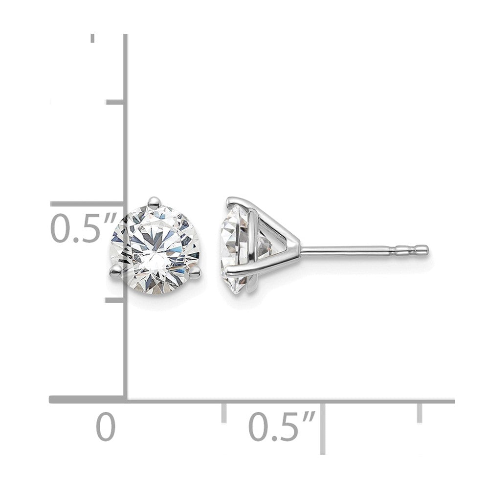 Platinum 1 1/2ct Lab Grown Dia VS+ F+ Round Comp Stud Earrings