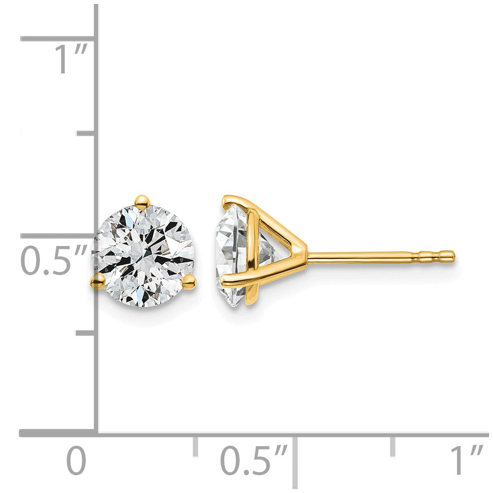 18ky 2 1/2ct Lab Grown Diamond VS+ F+ Round Complete Stud Earrings