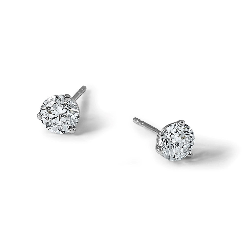 14kw 2ct Lab Grown Diamond VS/SI+ G+ Round Complete Stud Earrings