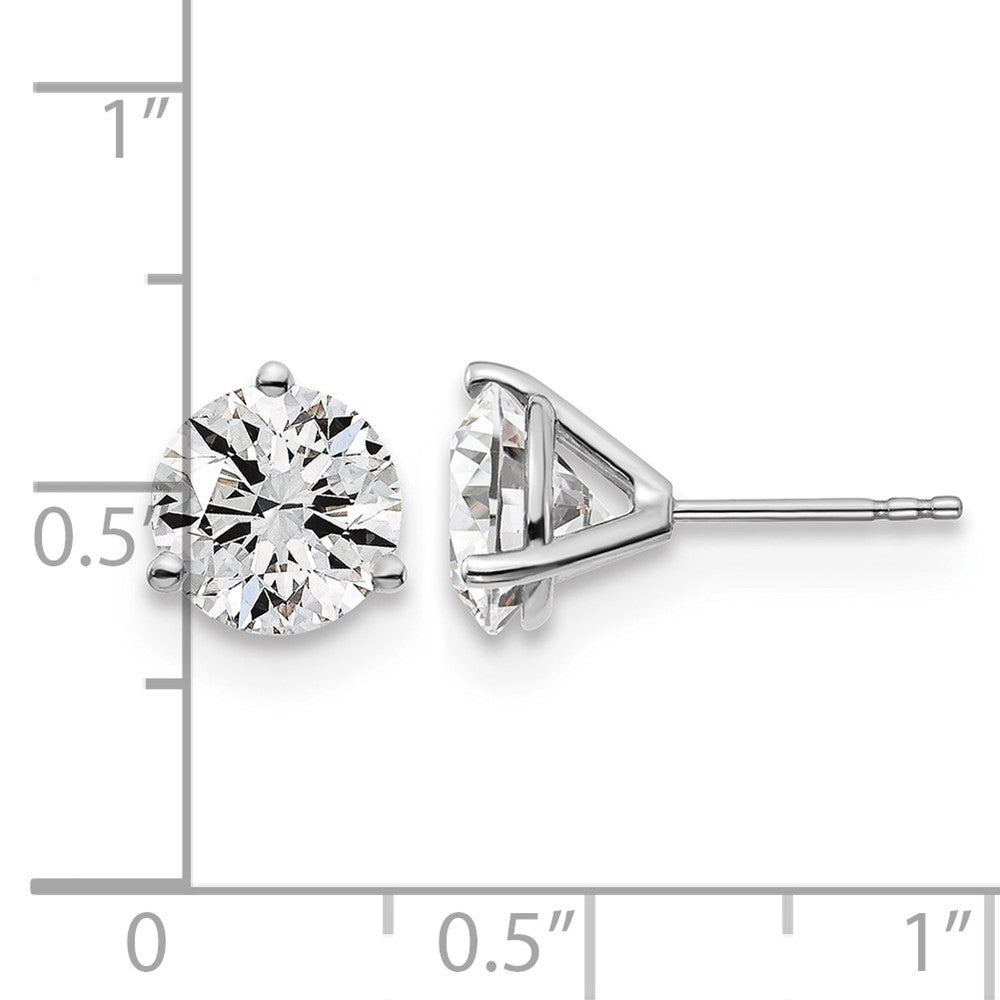 18kw 4ct Lab Grown Diamond VS+ F+ Round Complete Stud Earrings