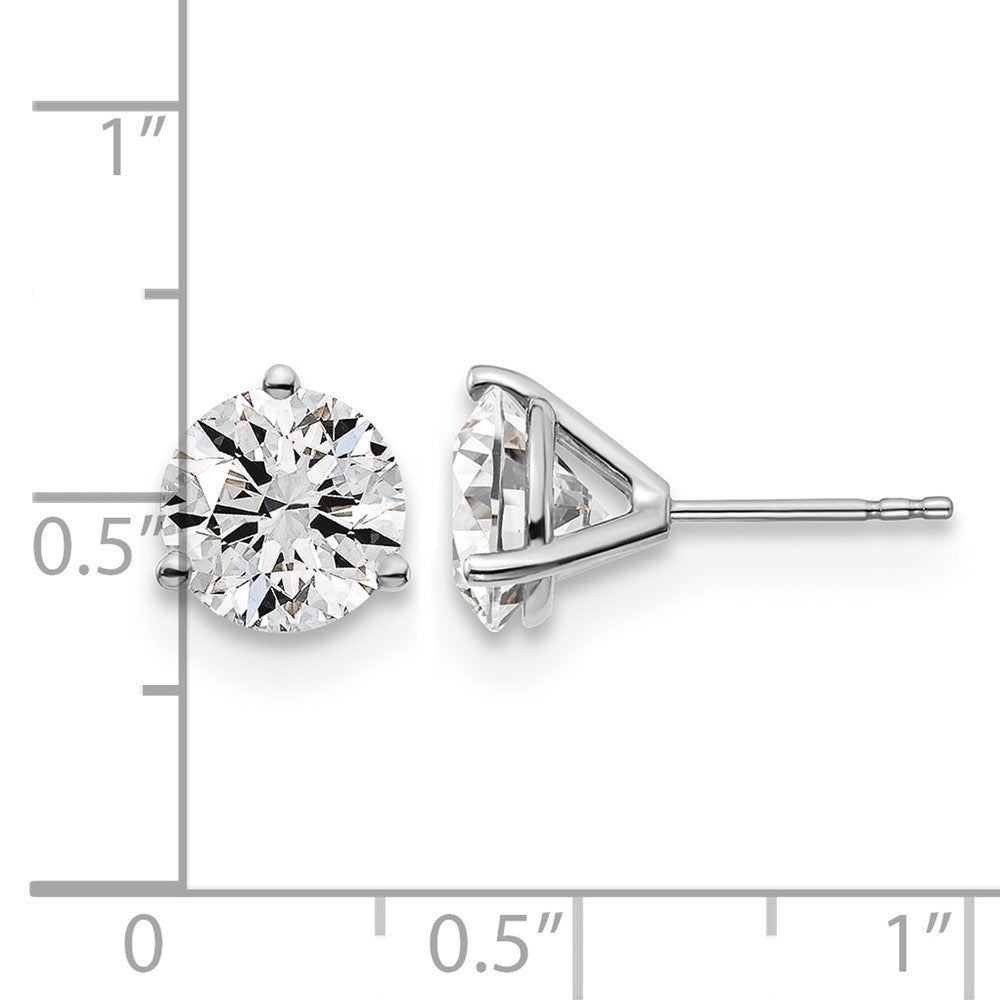 Platinum 4ct Lab Grown Diamond VS+ F+ Round Comp Stud Earrings