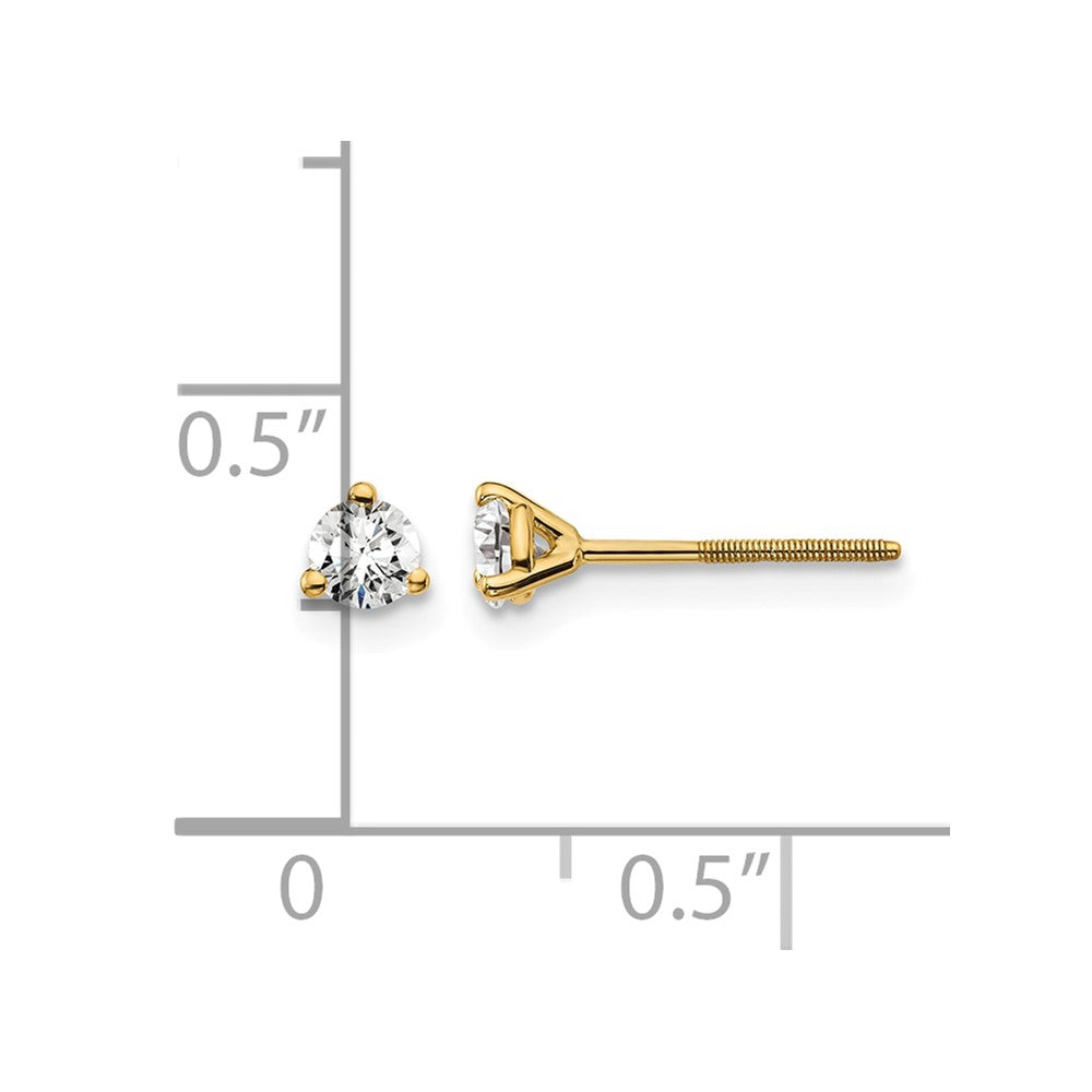 18ky 1/4ct Lab Grown Diamond VS+ F+ Round Comp Screwback Earrings