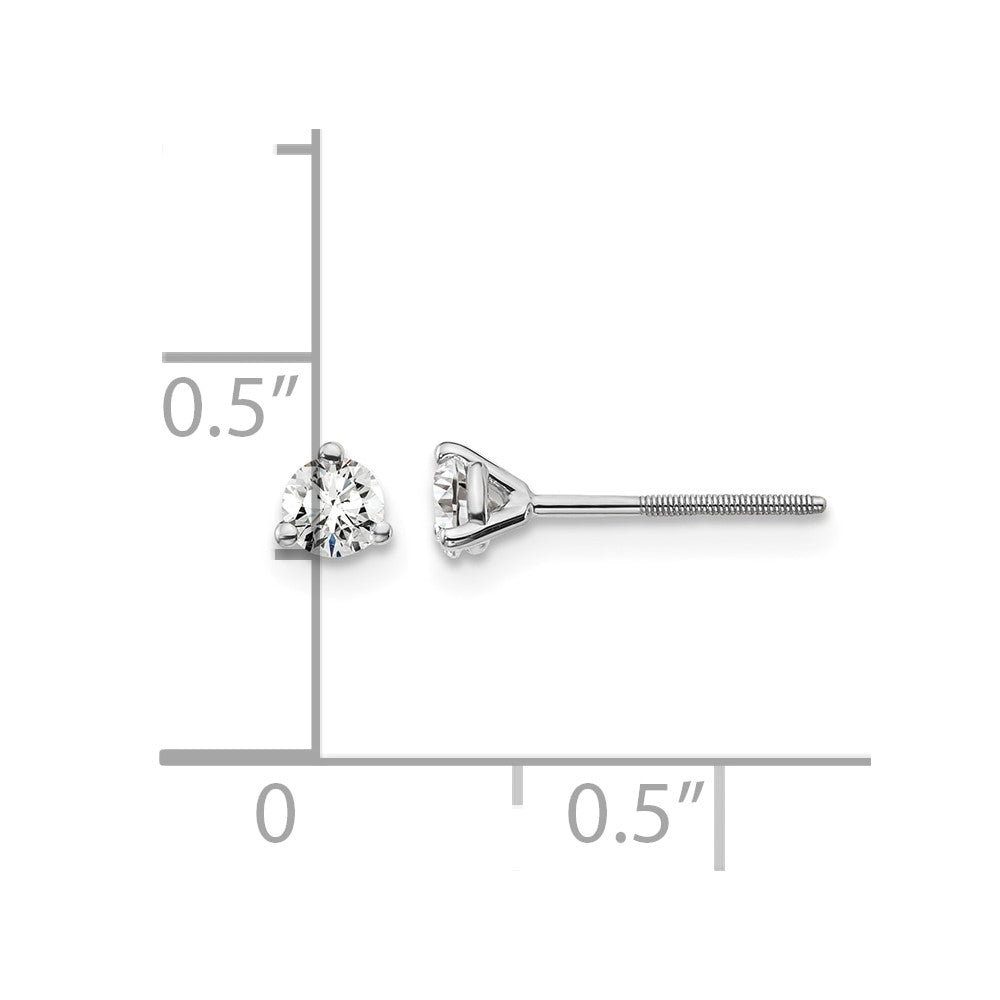 Platinum 1/4ct Lab Grown Dia VS+ F+ Round Comp Screwback Stud Earrings