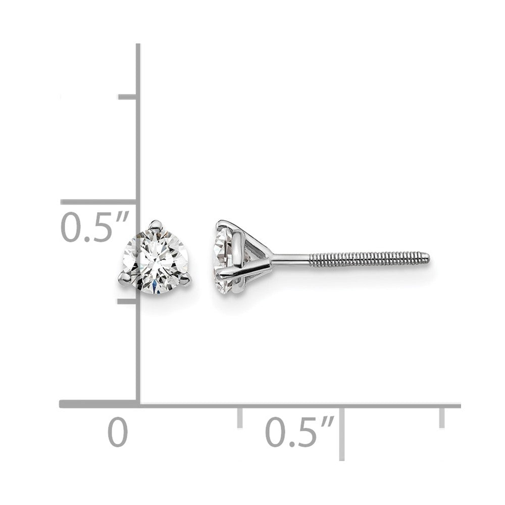 14kw 1/2ct Lab Grown Diamond VS+ F+ Round Comp Screwback Earrings