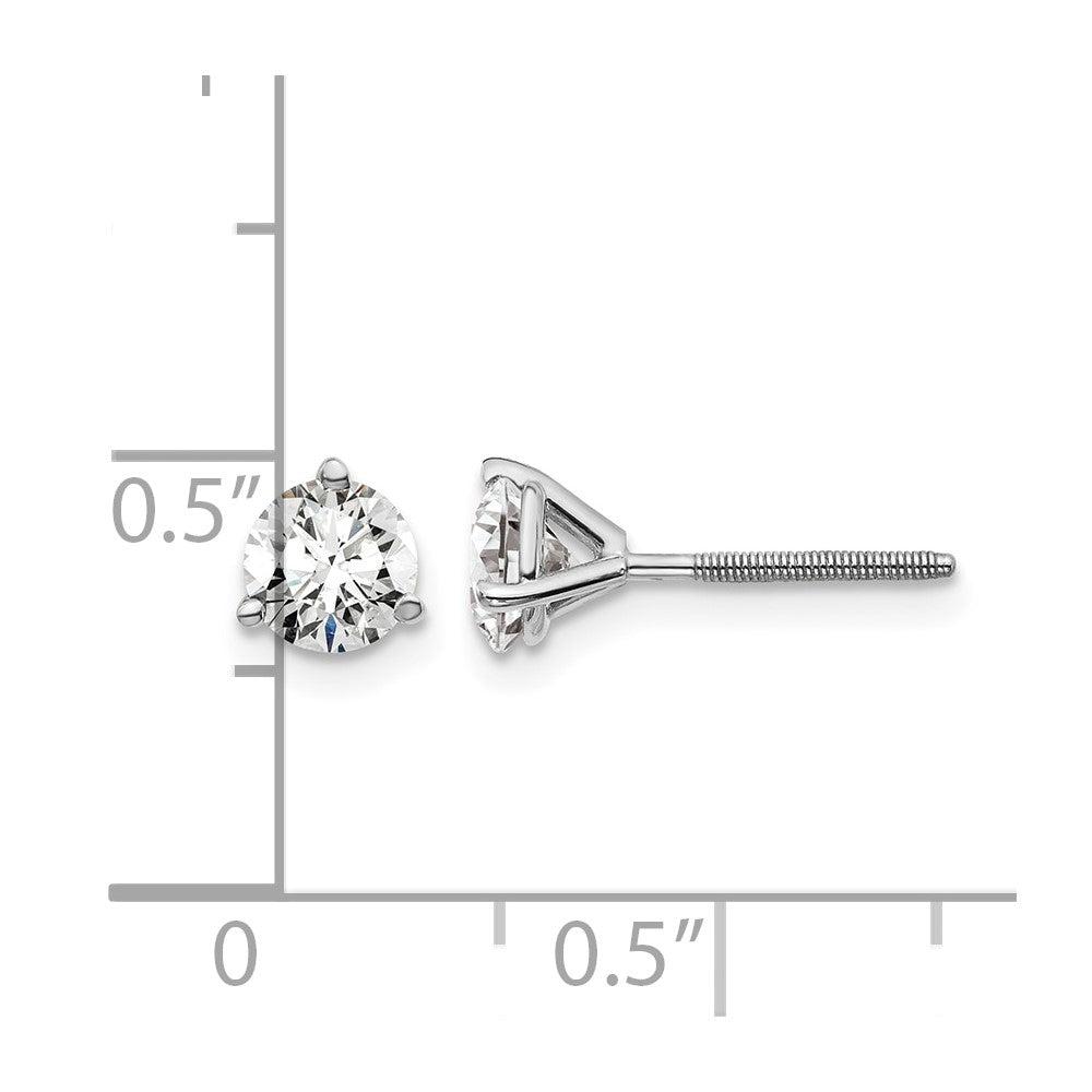 14kw 1ct Cert Lab Grown Dia. VS/SI+ G+ Round Comp Screwback Earrings