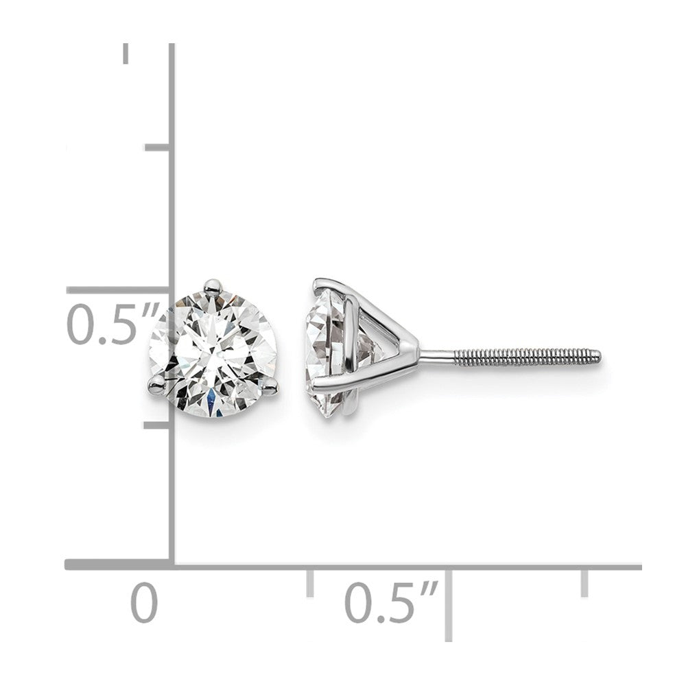 14kw 1 1/2ct Lab Grown Diamond VS/SI+ G+ Round Comp Screwback Earrings