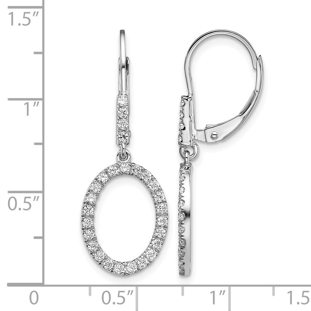 14kw 1/2ct Lab Grown Dia VS/SI+ G+ Comp Dangle Oval Leverback Earring