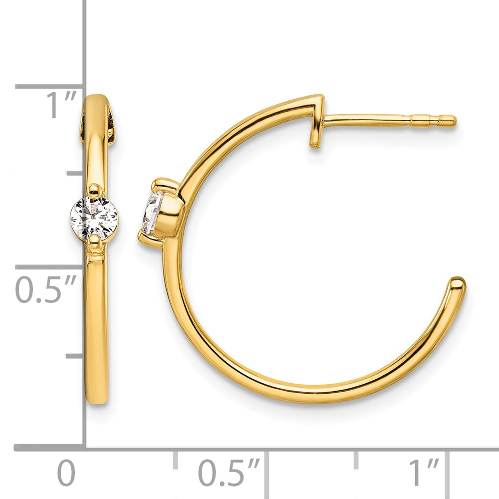 14k 1/4ct Lab Grown Diamond VS/SI+ G+ Comp C-Hoop Post Earrings