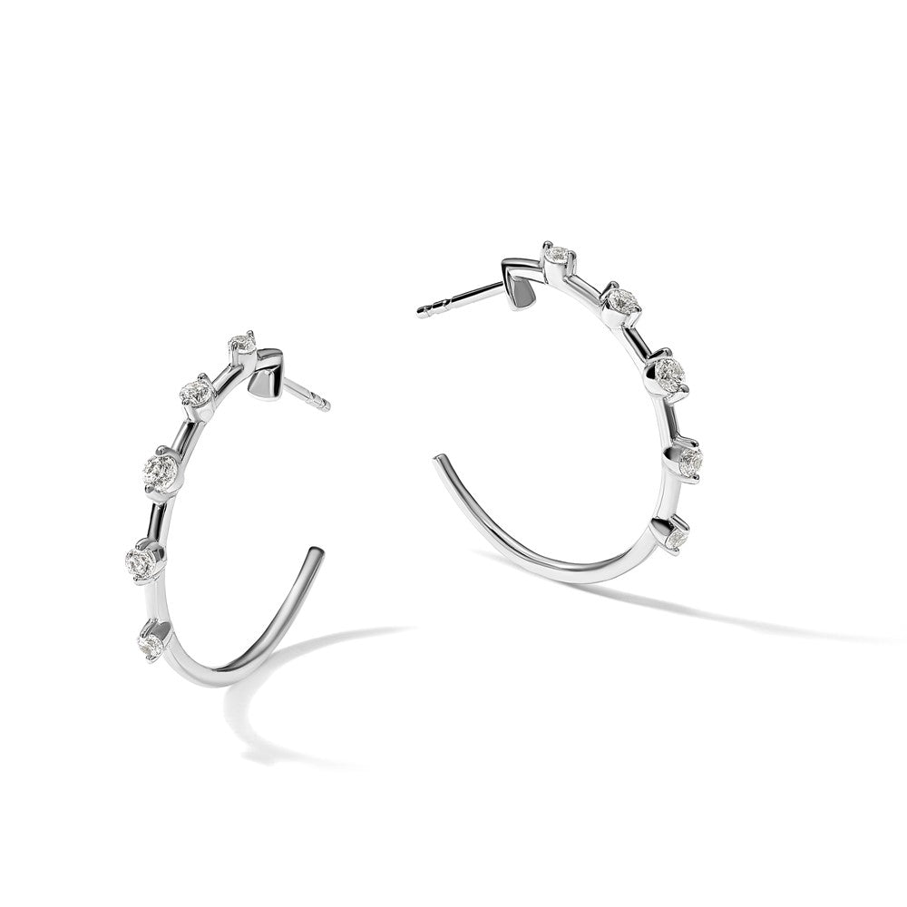 14kw 3/8ct Lab Grown Diamond VS/SI+ G+ Comp C-Hoop Post Earrings