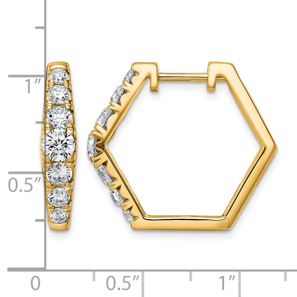 14k 1 1/2ct Lab Grown Diamond VS+ F+ Complete Fashion Hoop Earrings