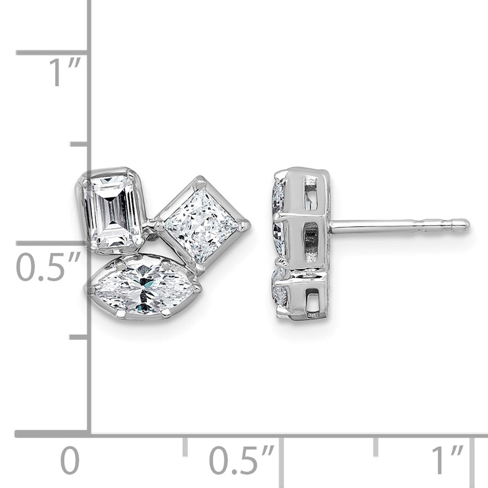 14kw 2ct Lab Grown Diamond VS+ F+ Complete 3 Stone Earrings