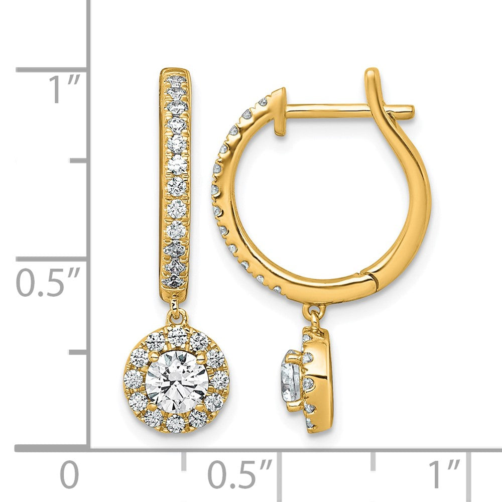 14k 1ct Lab Grown Diamond VS+ F+ Complete Dangle Hoop Earrings