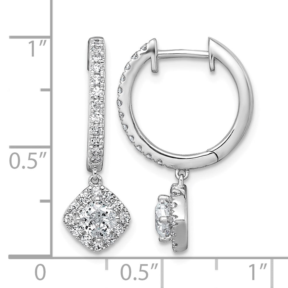 14kw 1ct Lab Grown Diamond VS+ F+ Complete Dangle Hoop Earrings