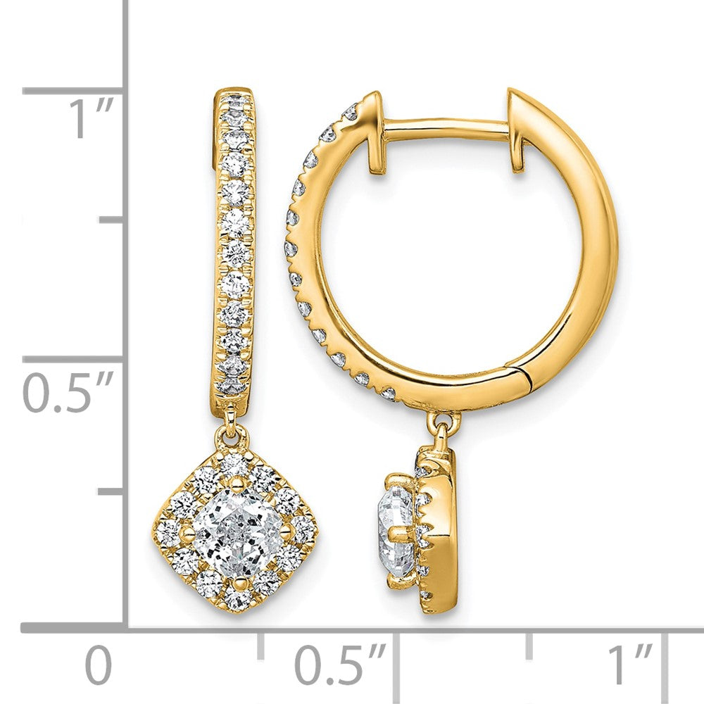 14k 1ct Lab Grown Diamond VS+ F+ Complete Dangle Hoop Earrings