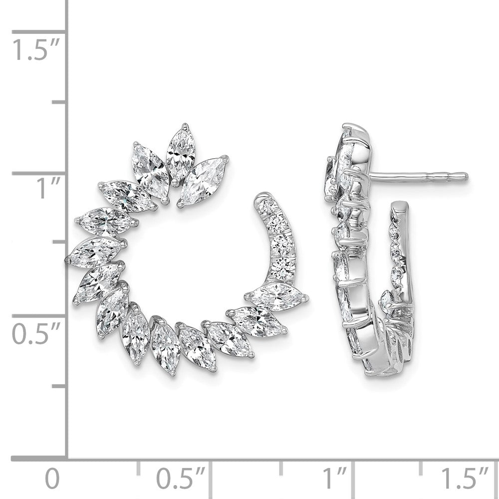 14kw 3 3/4ct Lab Grown Dia VS+ F+ Comp. J-Hoop Post Earrings