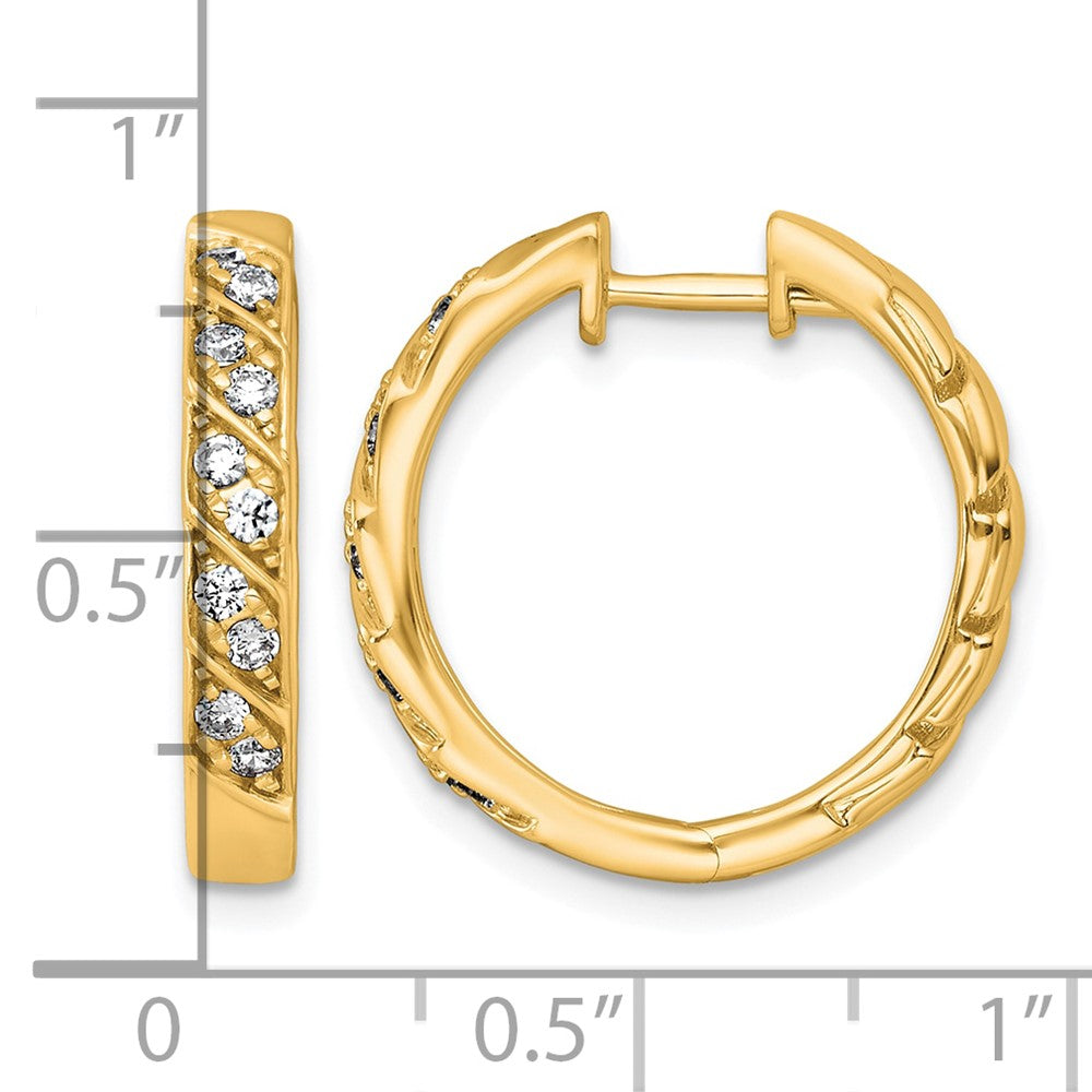 14k 1/3ct Lab Grown Diamond VS+ F+ Complete Fashion Hoop Earrings