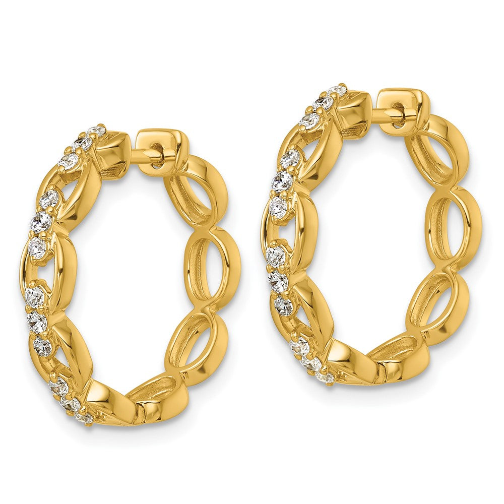 14k 3/8ct Lab Grown Diamond VS+ F+ Complete Fashion Hoop Earrings