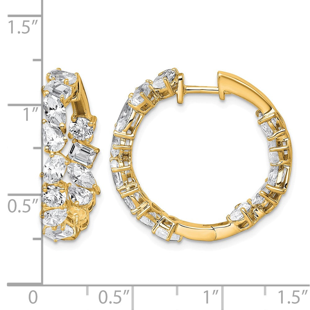 14k 4 1/2ct Lab Grown Dia VS+ F+ Comp. Hinged In/Out Hoop Earrings