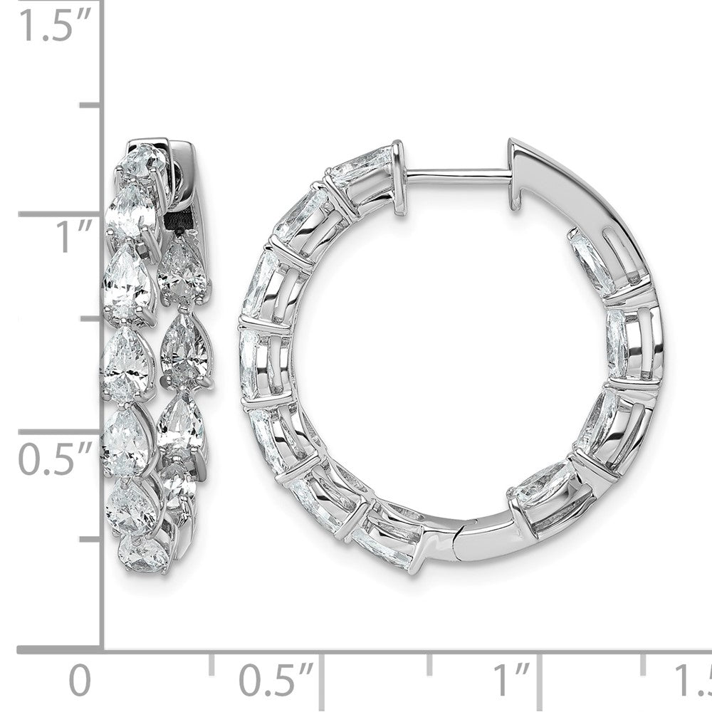 14kw 3 1/3ct Lab Grown Dia VS+ F+ Comp. Hinged In/Out Hoop Earrings