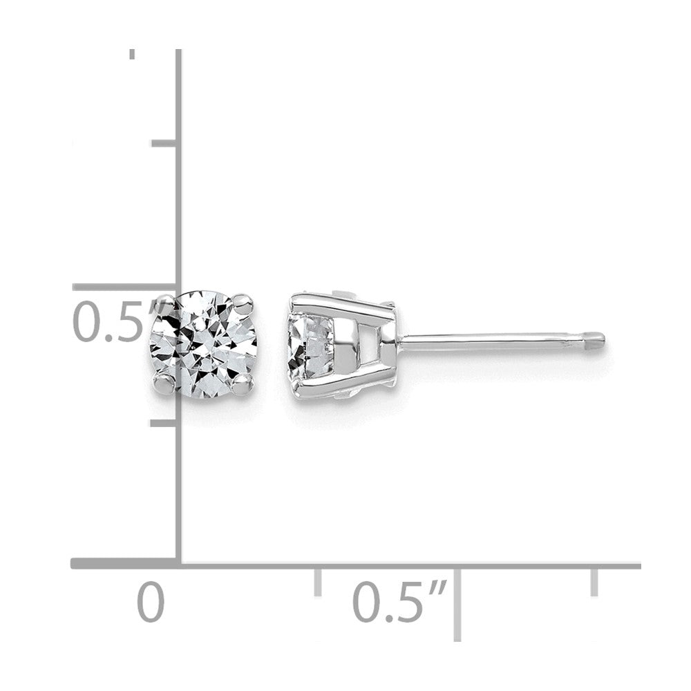 14kw 7/8ct Lab Grown Dia VS+ F+ Round Angled Complete Stud Earrings