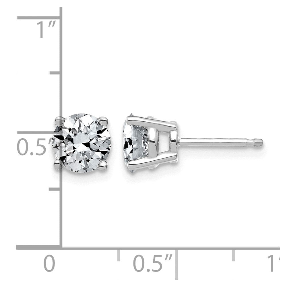 14kw 2ct Lab Grown Dia VS/SI+ G+ Round Angled Complete Stud Earrings