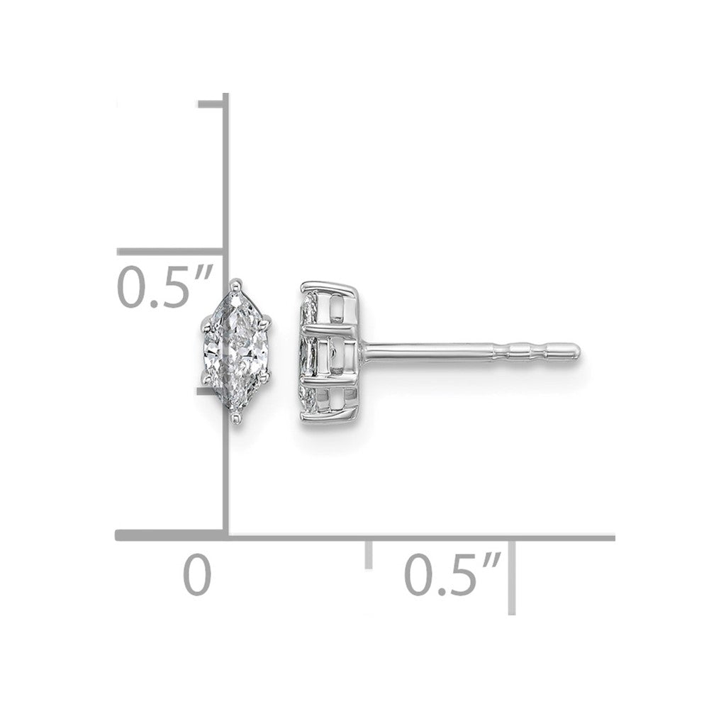 14kw 1/3 ctw Lab Grown Diamond VS+ F+ Marquise 6 Prong Earring