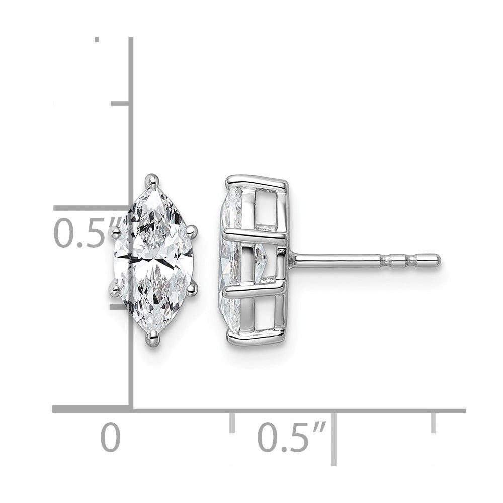 14kw 1 1/2 ctw Lab Grown Diamond VS+ F+ Marquise 6 Prong Earring