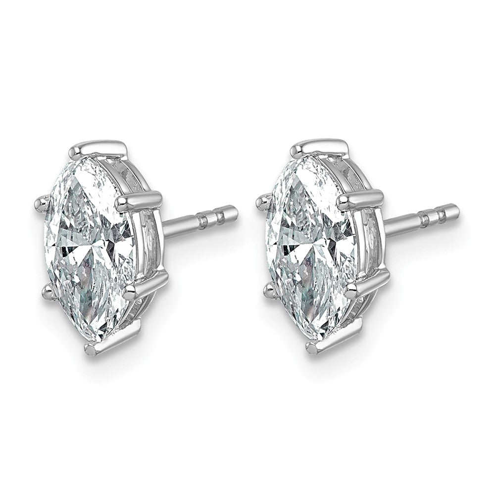 14kw 1 3/4 ctw Lab Grown Diamond VS+ F+ Marquise 6 Prong Earring