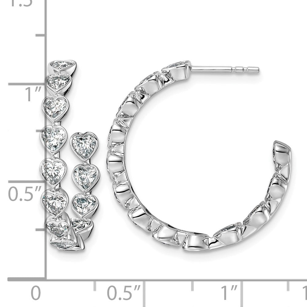 14kw 2 1/2ct Lab Grown Dia VS+ F+ Post Heart Comp Hoop Earrings
