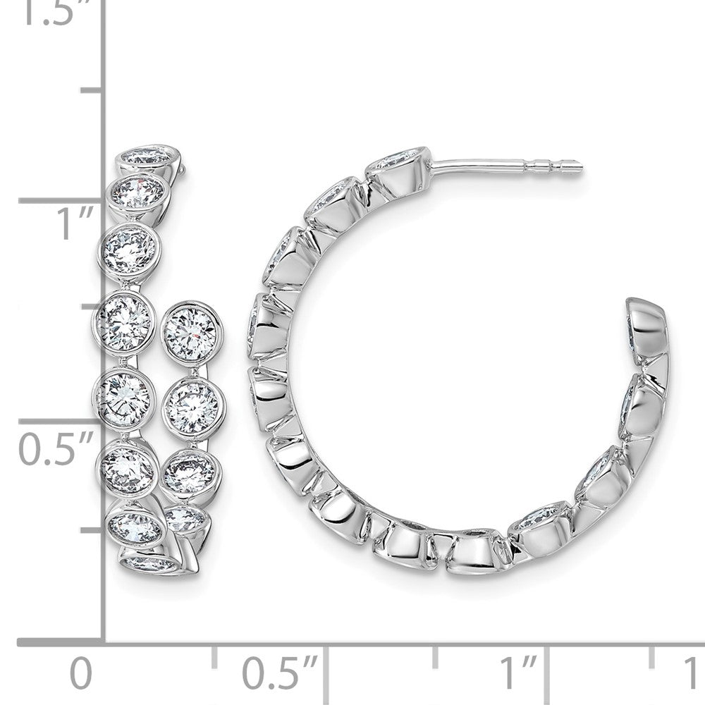 14kw 2 7/8ct Lab Grown Dia VS+ F+ Post Round Comp Hoop Earrings