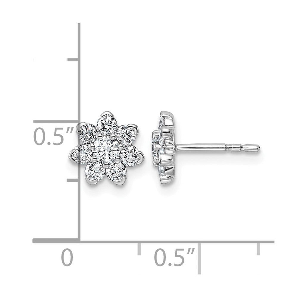14kw 3/4ct Lab Grown Diamond VS+ F+ Post Floral Complete Earrings